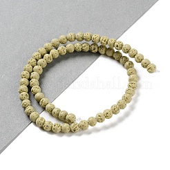 合成溶岩石染色ビーズ連売り  ラウンド  ベージュ  6~6.5mm  穴：1mm  約63個/連  15.16''（38.5センチメートル）&nbsp;G-H311-08A-01