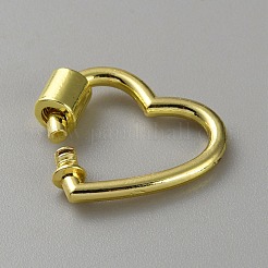合金ネジカラビナロックチャーム  ネックレス作り用  ハート  ゴールドカラー  21.5x23x2.5~6mm&nbsp;FIND-WH0126-465G