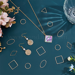 30Pcs 5 Styles Brass Open Back Bezel Link Rings&nbsp;KK-BC0015-46