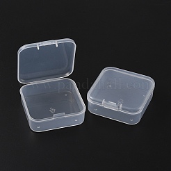 12 個の正方形プラスチックオーガナイザービーズ収納容器  透明  5.4x5.3x2cm  インナーサイズ：5.1x5.05x1.5センチメートル&nbsp;CON-YW0001-35