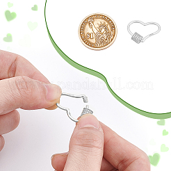 スターリングシルバーのスクリューカラビナロックチャーム1個925個  クリアキュービックジルコニア  ハート  16x23x1mm&nbsp;STER-NB0001-20A-P