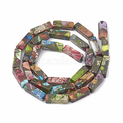 Synthetic Gold Line Imperial Jasper Beads Strands&nbsp;X-G-S321-001