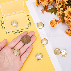 6Pcs Brass Locket Pendants&nbsp;KK-BBC0015-48