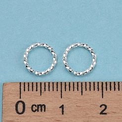 304ステンレススチールオープン丸カン  ツイストラウンド  銀  18ゲージ  8x1mm  内径：6mm&nbsp;STAS-F191-12S-C