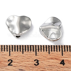 めっき合金ビーズラック  ハート  プラチナ  9x10x4mm  穴：1.6mm&nbsp;PALLOY-Q458-17P