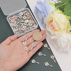 40Pcs 4 Colors Alloy Rhinestone Pendants&nbsp;RB-CA0001-02