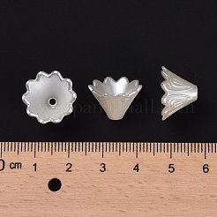 多花弁の花のabs樹脂の模造パールビーズキャップ  乳白色  10x15mm  穴：2mm&nbsp;OACR-R016-25