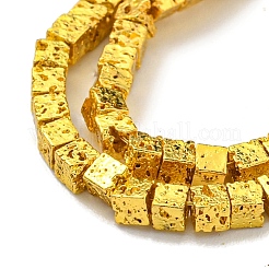 Electroplated Natural Lava Rock Beads Strands&nbsp;G-I360-Z01-01