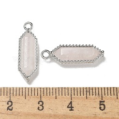 Natural Rose Quartz Faceted Double Terminal Pointed Pendants&nbsp;G-G181-05P-01