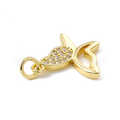 Brass Micro Pave Clear Cubic Zirconia Butterfly Charms&nbsp;ZIRC-F132-94G