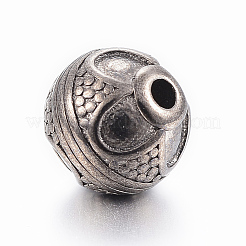 316サージカルステンレスビーズ  ラウンド  ガンメタ色  10mm  穴：2mm&nbsp;STAS-K153-46B