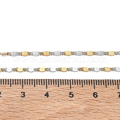 Two Tone 2MM 304 Stainless Steel Oval Link Chain Necklaces&nbsp;NJEW-D328-02GP