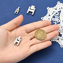 3個 3スタイルの長方形ステンレススチール時計バンド留め金  ステンレス鋼色  19~24x7~15.5x3~4mm  1個/スタイル&nbsp;STAS-CJ0003-30