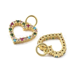 Brass Micro Pave Cubic Zirconia Pendants&nbsp;KK-C092-24G-G