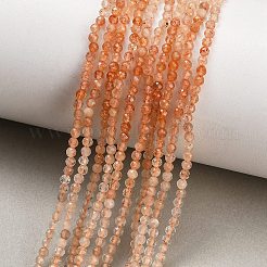 グラデーションカラーの天然サンストーンビーズの連  多面カット  ラウンド  2.5mm  穴：0.5mm  約173個/連  15.35''（39センチメートル）&nbsp;GG-CBA1668-A01-2mm