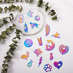 36Pcs 18 Styles PVD Vacuum Plating 201 Stainless Steel Pendants&nbsp;STAS-CW0001-02