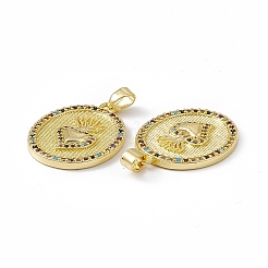 Brass Micro Pave Cubic Zirconia Pendants&nbsp;KK-E068-VC043