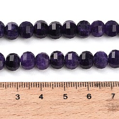 天然石ホワイトジェイドビーズ連売り  カボチャ  染め  多面カット  ダークスレートブルー  7.5~8x6~6.5mm  穴：1.1mm  約57個/連  14.57''（37センチメートル）&nbsp;GG-CBA9106-02A