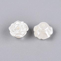 ABSプラスチックパール調ビーズ  花  ホワイト  8x5mm  約3300個/500g&nbsp;KY-ZX007-01
