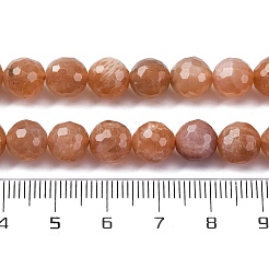 天然石ピーチ色ムーンストーンビーズ連売り  ラウンド  8mm  約46個/連  14.96''（38センチメートル）&nbsp;G-J403-04A-8mm