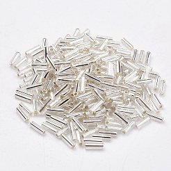 ガラス竹ビーズ  銀並ぶ  ゲインボロ  12x2mm  穴：0.5mm  約5000個/袋&nbsp;SEED-E001-12mm-21
