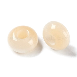 レジンヨーロピアンビーズ  大穴ビーズ  模造キャットアイ  ロンデル  淡いチソウ  13.5x7.5mm  穴：5mm&nbsp;RESI-F055-08G