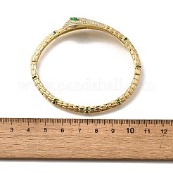 Brass Micro Pave Cubic Zirconia Bangles for Women&nbsp;BJEW-H203-01A-G