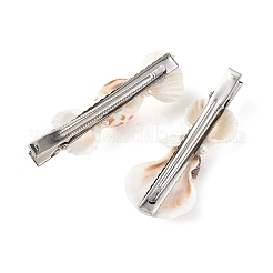 4Pcs 4 Styles Natural Shell Alligator Hair Clips&nbsp;PHAR-TA000014