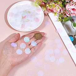 50g 装飾アクセサリー  プラスチック製のスパンコール/スパンコールのマルチ連リンク  フラットラウンド  クリアAB  20mm  約400個/50g&nbsp;KY-CY0001-10B