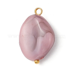アクリルパーツ  真鍮パーツ  ナゲット  ゴールドカラー  20.5x13.5x6mm  穴：1.8mm&nbsp;PALLOY-JF04232-01