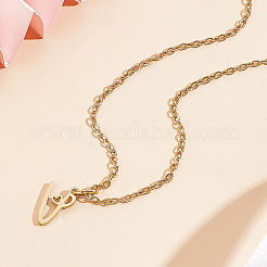 1pc 304 Stainless Steel Letter Pendant Necklaces&nbsp;NJEW-LP0001-39V-G