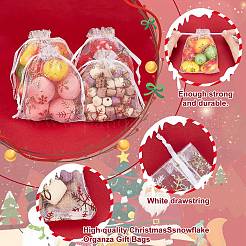 ChristmasSsnowflake Organza Gift Bags&nbsp;OP-WH0012-03