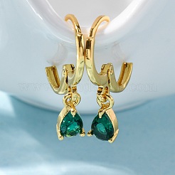 Brass Teardrop Hoop Earrings&nbsp;EJEW-D288-19G