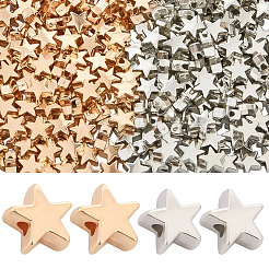 CCBプラスチックビーズ  スター  ミックスカラー  7.8x8x3mm  穴：1.6mm  300個/カラー&nbsp;CCB-SP0001-01A