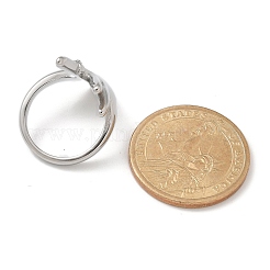 ジェスチャー 304 ステンレススチール ラインストーン 指輪 女性用  ステンレス鋼色  27mm  内径：17mm&nbsp;RJEW-M048-02P