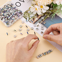 300Pcs Brass Acrylic Rhinestone Spacer Beads&nbsp;RB-ME0001-01