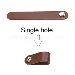 革製ハンドル12セット  ジュエリーボックスアクセサリー  アルミネジ付き  ブラウン  143x24.5x10mm  穴：5mm&nbsp;DIY-GF0004-64