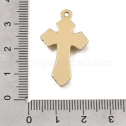 UVメッキ合金クリスタルラインストーンペンダント  クロスチャーム  ゴールドカラー  31x18x2mm  穴：1.6mm&nbsp;RB-CBAD37D-17G