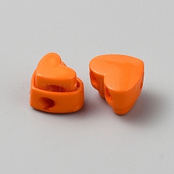 ナイロンスプリングコードロック  サバイバルブレスレットの留め金  ハート  ダークオレンジ  17x20x15mm  穴：5x4mm&nbsp;FIND-WH0111-774F