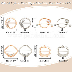 8Pcs 8 Style Alloy Resin Imitation Pearl Slide Buckles&nbsp;JEWB-GA0004-76