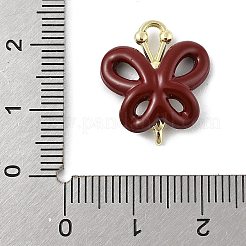 エナメルとの合金のペンダント  ゴシック様式  暗赤色  ゴールドカラー  蝶  19x16.5x5mm  穴：1.5mm&nbsp;PALLOY-V005-02C