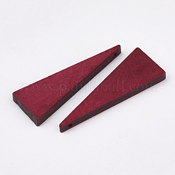 ナシ木のペンダント  染め  三角形  クリムゾン  40x14x4~5mm  穴：1.6mm&nbsp;X-WOOD-T010-02C