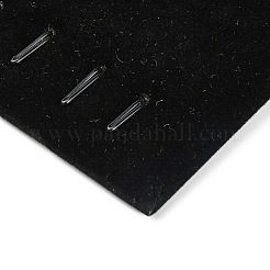 木製のアクセサリーのペンダントのディスプレイの板  ベルベットと  長方形  ブラック  250x200x4mm&nbsp;PDIS-N003-01