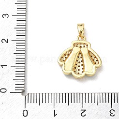 真鍮製エナメルペンダント  ラインストーン付き  ゴールドカラー  貝殻の形のチャーム  17x15.5x3mm  穴：4.5x2.5mm&nbsp;RB-CBA2CEF-02G-04