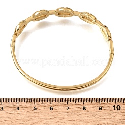 304ステンレススチール製オーバルリングヒンジ付きカフバングル（女性用）  イオンプレーティング（ip）  ゴールドカラー  内径：2.01インチ（5.1cm）x2.36インチ（6cm）&nbsp;SA-CBAF851-07G