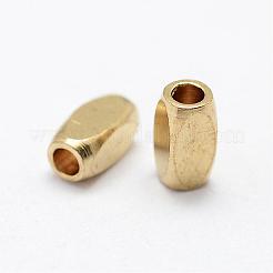 真鍮ビーズ  ニッケルフリー  直方体の  生（メッキなし）  6x3mm  穴：2mm&nbsp;KK-P095-34