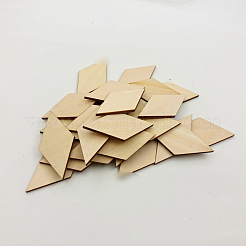 Unfinished Wood Rhombus Shape Discs Slices&nbsp;LS-WOCR-PW0001-005B