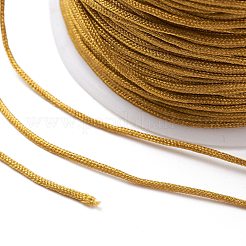 ナイロン編組糸  ジュエリー製作やマクラメ工芸用の中国結び紐  ゴールデンロッド  1mm  100ヤード/ロール&nbsp;NWIR-K013-B19