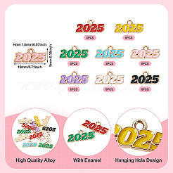64Pcs 8 Colors Alloy Enamel Pendants&nbsp;ENAM-PJ0001-14