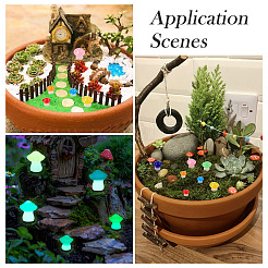 30Pcs 2 Styles Luminous Resin Mushroom Ornament&nbsp;RESI-TA0004-04B